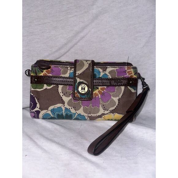 Relic Canvas Floral Multicolor Snap Wallet Change Pocket EUC - Picture 1 of 7